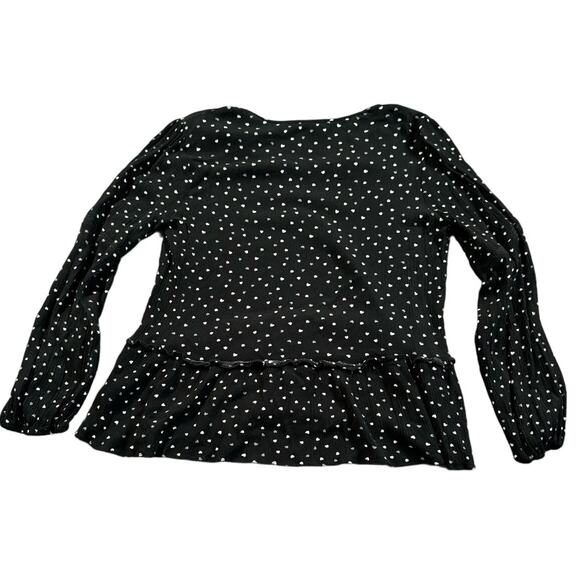 Pleione Semi Sheer Flowy Heart Top Women’s Size M Rayon Crinkle Ruffle Boho - Picture 9 of 12